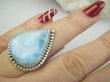 bpe9529 Anielski Pierścień Pierścionek Rzadki Niebieski Larimar (kamień Anielski ) - stawy, serce lęki, otwiera czakrę gardła r.15 Srebro 925 # - 3