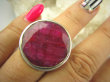 bpee3399 RUBINOWY Klasyczny duży OKAZ Masywny 16 g !!! DUŻY Pierścień Rubin Indyjski Rubiny r.13 Srebro 925 # - 2