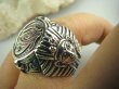bpe4259 WSPANIAŁY  Amulet Wielki Sygnet  3D Pierścień Cały ze Srebra EGIPSKIE OKO HORUSA - ochrona przed złym spojrzeniem FARAON r.23 SREBRO 925 DUŻY ROZMIAR # - 4