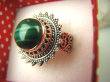 bpe6549 Biżuteria Egzotyczna !!! PIĘKNY PIERŚCIEŃ ZIELONY MALACHIT - pobudza kreatywność r.16 Srebro 925 # - 4