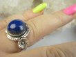 bpe9525 Egzotyczna Piękność !!! Piękny Pierścień Pierścionek królewski Lapis Lazuli - strażnik prawdy i mądrości r.19/r.20 Srebro 925 # - 2