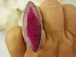 bpee3843 Baśniowo Piękny duży rubinowy krokodyl Długi 4.3 cm Pierścień Rubin Indyjski  Rubiny r.18/ r.19 Srebro 925 # - 7