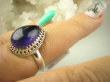 bpe8929 Delikatny Regulowany Pierścień Pierścionek naturalny Ametyst r.15, r.16, r.17 Srebro 925 # - 5