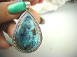 bwe3606 Cudowne barwy Piękna Kropla WISIOR naturalna CHRYZOKOLA I AZURYT orientalne Srebro 925 # - 7