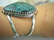 bb2020 GIGANT XXXL!!! BOSKO PIEKNA Ogromna 45 gramów Otwarta Bangla BRANSOLETA z OGROMNYM turkusowy Turkusem co za OKAZ Turkus Turkusy Srebro 925 # - 7