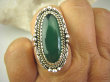 bpe7972 PIĘKNY OKAZ !!!  Egzotyczny Pierścień Zielony ONYKS regeneruje SERCE, EGZEMY, PAMIĘĆ r.18 Srebro 925 # - 4