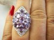 bpee4295 Długi Lśniący Pierścień Pierścionek naturalny Fioletowy Ametyst, oraz Cyrkonie r.17 SREBRO RODOWANE 925 # - 7