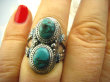 bpe2184 Cudny PIERŚCIEŃ Greckie wzory naturalny TURKUS - turkusy  r.16 Srebro 925 # - 2