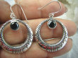 bkee873 Śliczne Kunsztownie Zdobione Koła Kolczyki czarny Onyks kamień zadaniowy , wspomaga serce , egzemy pamięć Srebro 925 - 3