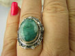 bpee3687 SZMARAGDOWY Egzotyczny OKAZ Pierścień zielony Szmaragd Indyjski Szmaragdy r.17/r.18 Srebro 925 # - 4