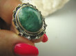 bpee3687 SZMARAGDOWY Egzotyczny OKAZ Pierścień zielony Szmaragd Indyjski Szmaragdy r.17/r.18 Srebro 925 # - 8