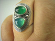 bpe6883 Biżuteria Orientalna - Delikatny OKAZ Pierścień Zielony Onyks - regeneruje SERCE, EGZEMY, PAMIĘĆ r.21/ r.22 Srebro 925 # - 2