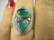 bpe6883 Biżuteria Orientalna - Delikatny OKAZ Pierścień Zielony Onyks - regeneruje SERCE, EGZEMY, PAMIĘĆ r.21/ r.22 Srebro 925 # - 5