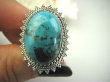 bpe4520 DUŻY cudowny Pierścień NATURALNY TURKUS - opiekun ciała i duszy r.17 Srebro 925 # - 3