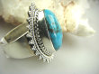 bpe4520 DUŻY cudowny Pierścień NATURALNY TURKUS - opiekun ciała i duszy r.17 Srebro 925 # - 4