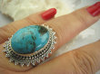 bpe4520 DUŻY cudowny Pierścień NATURALNY TURKUS - opiekun ciała i duszy r.17 Srebro 925 # - 6