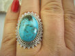 bpe4520 DUŻY cudowny Pierścień NATURALNY TURKUS - opiekun ciała i duszy r.17 Srebro 925 # - 7