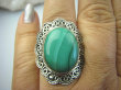 bpe5949 Piękność  zielony MALACHIT W KORONKACH !!!! Baśniowo Piękny DUŻY 3,1 cm Pierścień z Malachitem zielony MALACHIT r.17/ r.18 Srebro 925 # - 4