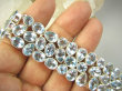 bb3811 BŁĘKITNY OBŁĘD ! Niebieskie BLUE TOPAZY Piękna OGROMNA 55 gramów, 23cm !!! Szeroka Bransoleta 45 sztuk naturalnych kamieni BLUE TOPAZ Srebro 925 # - 2