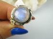 bpe9619 Piękny Egzotyczny Delikatny Pierścień Pierścionek niebieski Kamień Księżycowy r.20 Srebro 925 # - 2