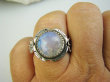 bpe9619 Piękny Egzotyczny Delikatny Pierścień Pierścionek niebieski Kamień Księżycowy r.20 Srebro 925 # - 4