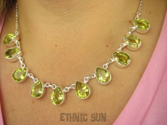 bn1496 LUX BOSKA Duża aż  36G KOLIA 45.5- do 47cm Naszyjnik Duże okazy kamieni ŻÓŁTY CYTRYN LEMON 10 sztuk kamień antycukrzycowy Srebro 925 #