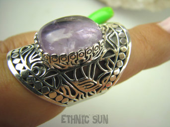 bpe7875 Egzotyczne CUDO szeroki masywny mega Pierścień KWARC Różowy z inkluzjami  r.13 zdobiona obrączka Srebro 925 #