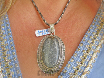 bwe3760 Rzadkość ALE SIĘ ISKRZY GWIAZDAMI Piękny DUŻY 21g!  Wisior UNIKAT Czarny Kamień Słoneczny Mieniący się na srebrzysto Srebro 925 #