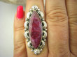 bpee3762 CUDOWNY Długi Pierścień Rubin Indyjski w orientalnej oprawie Rubiny r.15/ r.16 Srebro 925 # - 2