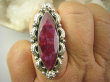 bpee3762 CUDOWNY Długi Pierścień Rubin Indyjski w orientalnej oprawie Rubiny r.15/ r.16 Srebro 925 # - 5