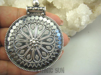 bwe3302 Marokański OKAZ 30G Orientalny UNIKAT Duży 7.3 cm/5.6 cm  !!!! Duży Wisior Cały ze Srebra marokańskie wzornictwo Maroko SREBRO 925 #