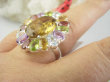 bpee4621 Wooow BOSKO PIĘKNY WIELOBARWNY Lux Pierścień Pierścionek naturalny Kwarc, Ametyst, Cytryn, Granaty, Oliwin, Blue Topaz r.18 SREBRO 925 # - 5