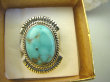 bpe8134 Niezwykły OKAZ Delikatny Pierścień naturalny TURKUS ARIZONA Turkusy r.18 egzotyczne Srebro 925 # - 10