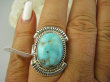 bpe8134 Niezwykły OKAZ Delikatny Pierścień naturalny TURKUS ARIZONA Turkusy r.18 egzotyczne Srebro 925 # - 6