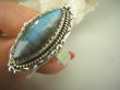 bpe8084 Czarodziejsko Piękny Orientalny Pierścień Niebieski Labradoryt Spektrolit - kamień Zorzy Polarnej r.20 Srebro 925 # - 7