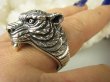 bpe8719 DRAPIEŻNY TYGRYS - ŹRÓDŁO SIŁY I DOBROBYTU !!!! Niezwykły Sygnet DUŻY 28G !!! Pierścień Pierścionek cały ze srebra duży rozmiar r.29/ r.30 Srebro 925 # - 8