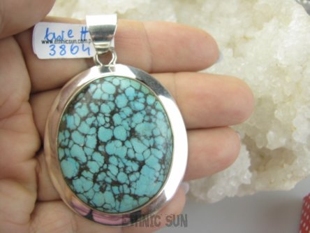 bwe3804 Klasyczny Piękny duży Okaz 25g!!! 6.2cm  Wisior Zawieszka naturalny TURKUS opiekun ciała i duszy Turkusy Srebro 925 #