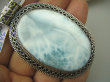 bwe3386 ZJAWISKOWY 29G - Naturalny rzadki kamień LARIMAR kamień ANIELSKI czakra gardła Duży Wisior z Larimarem w orientalnej oprawie SREBRO 925 # - 2