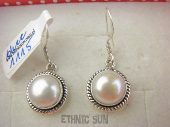 bkee1115 Śliczne Delikatne lekkie Kolczyki biała Perła Perły Hodowlane - osteoporoza Srebro 925