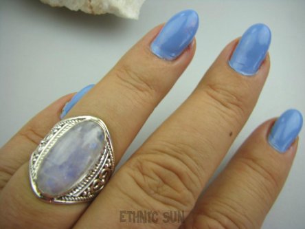 bpe5313 Biżuteria Egzotyczna !!! Delikatny Ażurowy Pierścień Kamień Księżycowy r.16 ażurowa obrączka Srebro 925 #