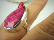 bpee3482 Duża RUBINOWA KROPLA  15 g !!! Pierścień Rubin Indyjski Rubiny r.14/ r.15 Srebro 925 # - 3
