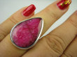 bpee3482 Duża RUBINOWA KROPLA  15 g !!! Pierścień Rubin Indyjski Rubiny r.14/ r.15 Srebro 925 # - 4