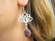 bke1174 Długie 6cm lekkie cudowne ażurowe kolczyki Kwiat Lotosu - talizman wiecznej młodości !!! Tak piękne Ametyst Ametysty SREBRO 925 - 2
