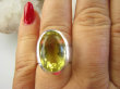 bpee4089 LŚNIĄCY KLEJNOT !! Piękny Pierścień Żółty CYTRYN LEMON  - OKAZ NAJWYŻSZA JAKOŚĆ KAMIENIA Cytryn - kamień antycukrzycowy r.17 Srebro 925 # - 5
