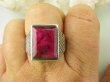 bpee3978 DUŻY ROZMIAR r.31 Sygnet MĘSKI lub damski Pierścień Pierścionek z Rubinem Indyjskim Rubin Indyjski Rubiny Srebro 925 # - 4