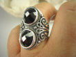 bpee3624 Masywny Orientalny Pierścień szlifowany czarny Onyks - regeneruje SERCE, EGZEMY, PAMIĘĆ r.21/ r.22 Srebro 925 # - 5