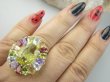 bpee4644 Wooow BOSKO PIĘKNY WIELOBARWNY Lux Pierścień Pierścionek naturalny Cytryn Lemon, Ametyst, Granaty, Oliwin, Blue Topaz r.19 SREBRO 925 # - 2