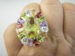bpee4644 Wooow BOSKO PIĘKNY WIELOBARWNY Lux Pierścień Pierścionek naturalny Cytryn Lemon, Ametyst, Granaty, Oliwin, Blue Topaz r.19 SREBRO 925 # - 5