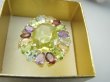 bpee4644 Wooow BOSKO PIĘKNY WIELOBARWNY Lux Pierścień Pierścionek naturalny Cytryn Lemon, Ametyst, Granaty, Oliwin, Blue Topaz r.19 SREBRO 925 # - 9