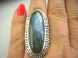 bpe4545 Baśniowy gigant 4,3 cm !!! Wielki Masywny 23 gramy !!! Pierścień Labradoryt Spektrolit - Kamień zorzy polarnej r.17/r.18 Srebro 925 # - 4